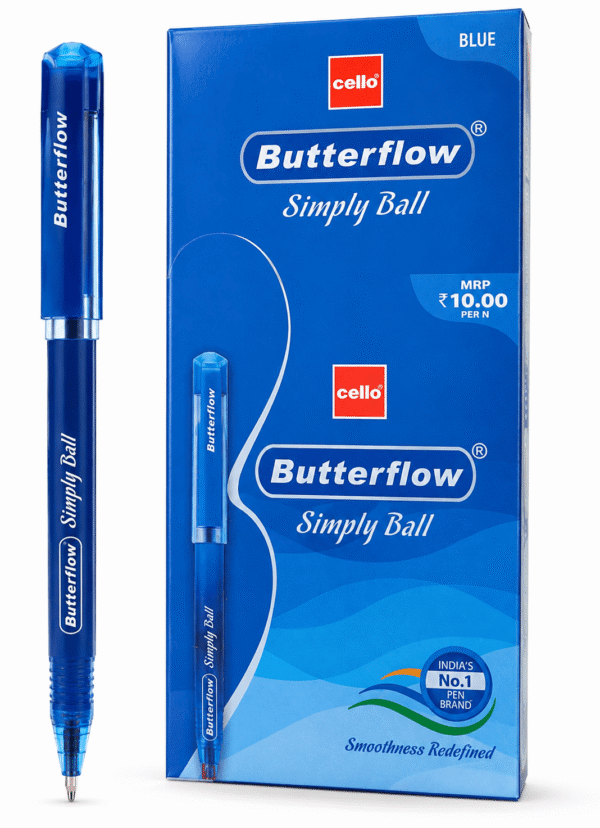 Cello Butterflow Simply Ball Pen Blue | Smooth Writing Ball Pen | Office & School Use-jmd enterprises.co.in