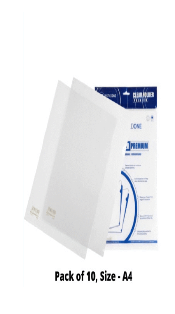 WorldOne Premium Clear Folder Pack of 10