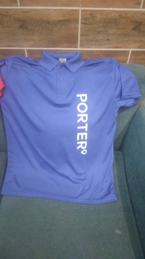 Porter Polo T-Shirt | Blue Porter Uniform T-Shirt with Logo – JMD Enterprises