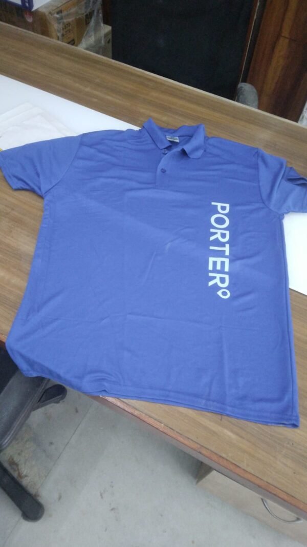 Porter Polo T-Shirt | Blue Porter Uniform T-Shirt with Logo – JMD Enterprises