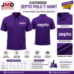 Customized Zepto T-Shirt | Delivery Uniform Manufacturer India