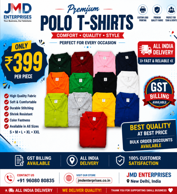 Premium Polo T Shirt Manufacturer India | Custom Corporate T-Shirts