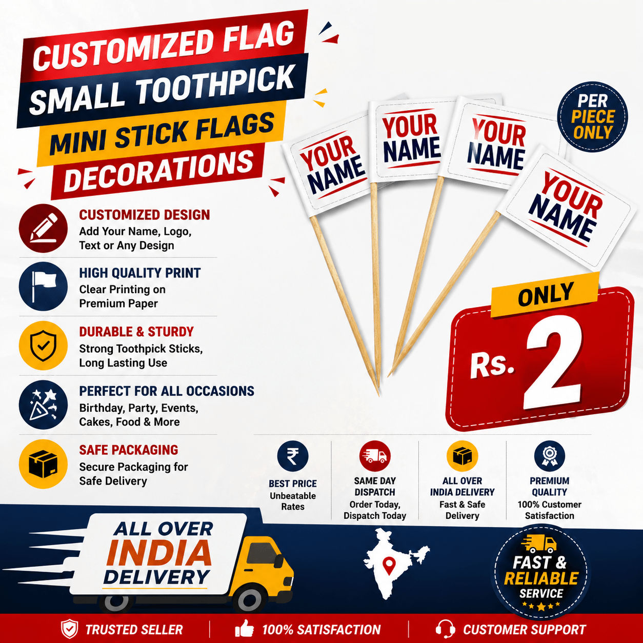 Customized Toothpick Flags