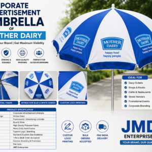 Corporate Advertisement Umbrella | Mother Dairy Promotional Umbrella – JMD Enterprises