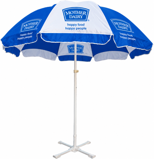 Corporate Advertisement Umbrella | Mother Dairy Promotional Umbrella – JMD Enterprises