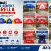 Corporate Advertisement Umbrella | Airtel, Jio & Vodafone Idea Promotional Umbrella – JMD Enterprises Short Description