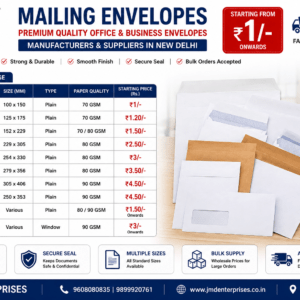 Mailing Envelopes – Premium Quality Office & Business Envelopes | Manufacturers & Suppliers in New Delhi | All India Delivery