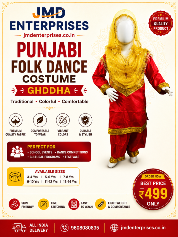 Indian State Dance Costume for Kids-jmdenterprises.co.in