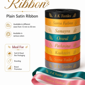 Custom Printed Satin Ribbon with Logo & Name | Personalized Branding Ribbon