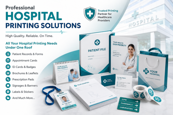 JMD Enterprises provides reliable hospital printing solutions for hospitals, clinics, diagnostic centres, nursing homes and healthcare institutions. We offer customized printing according to your required size, design, paper quality, pages, binding and quantity.
