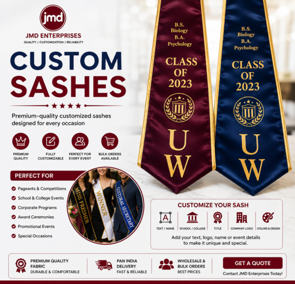 Custom Sashes Personalized Event Pageant Competition Sashes JMD Enterprises