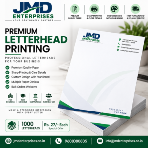 Buy premium 300 GSM business cards with full-colour front & back printing. Custom design, bulk orders and door delivery across India by JMD Enterprises.